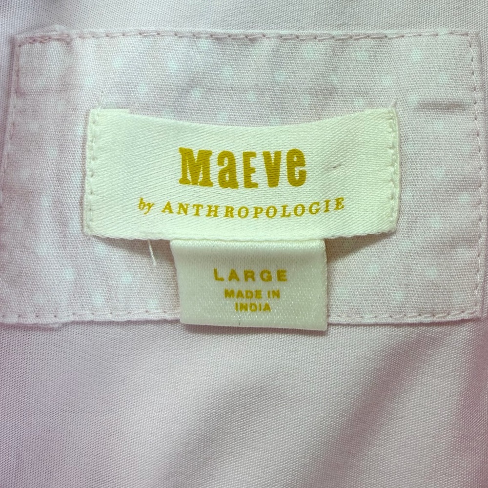 Anthropologie Maeve Bennett Oversized Button Down Shirt in Light Pink - Picture 5 of 8